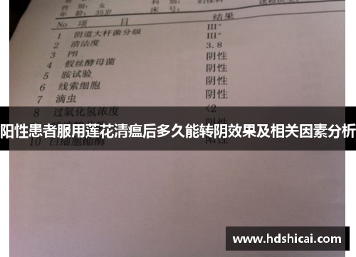 阳性患者服用莲花清瘟后多久能转阴效果及相关因素分析